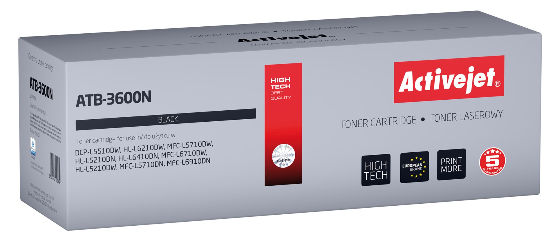Activejet ATB-3600N Toner (zamiennik Brother TN3600; Supreme; 3000 stron; czarny)