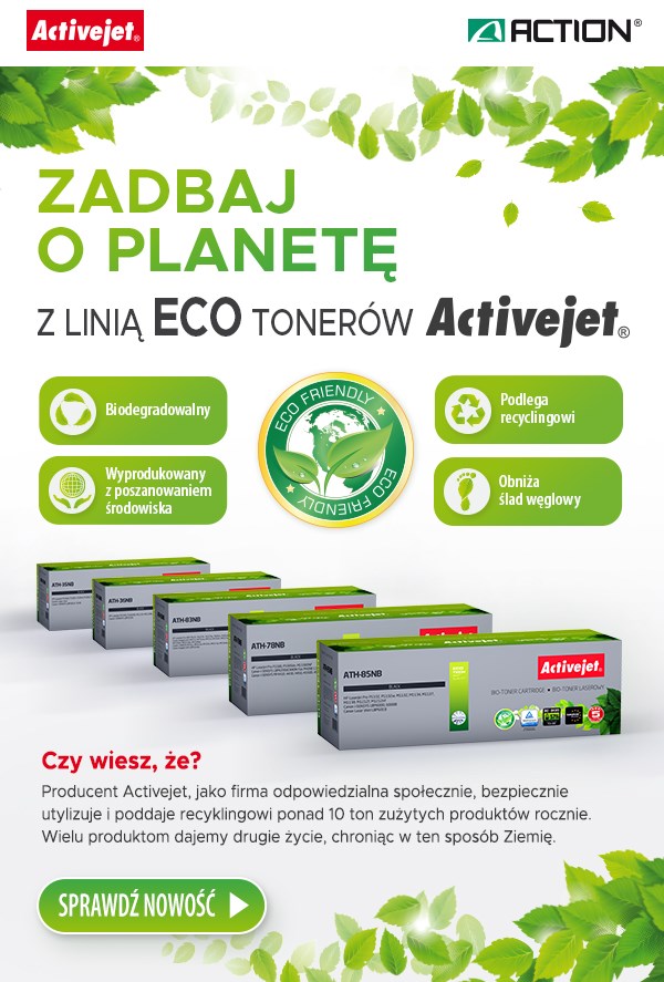 BIO Activejet ATH-85NB Toner (zamiennik HP 85A CE285A, Canon CRG-725; Supreme; 2000 stron; czarny). ECO Toner. Proszek w tonerze jest biodegradowalny. 57% Tonera jest pochodzenia biologicznego. - obrazek 3