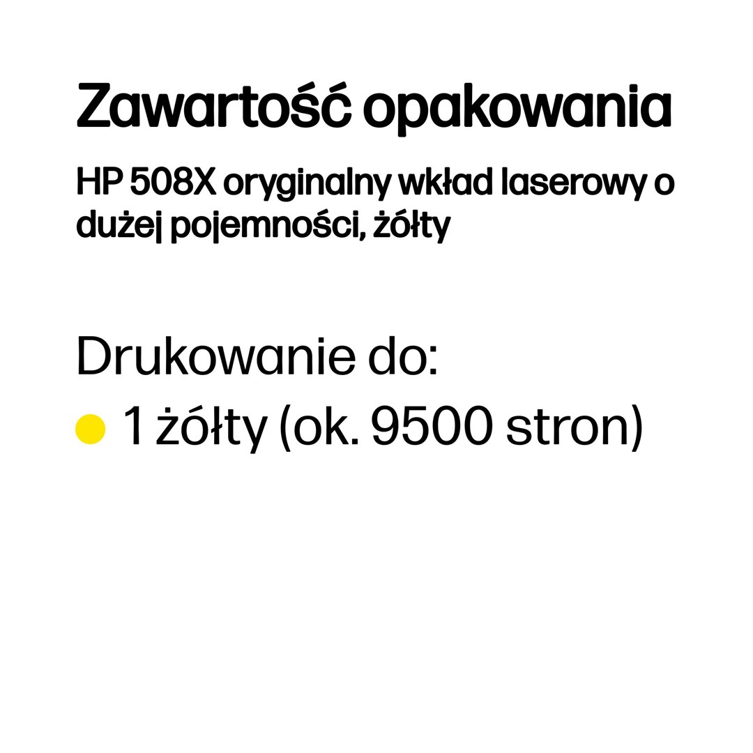 HP 508X oryginalny wkład laserowy o dużej pojemności, żółty - obrazek 4