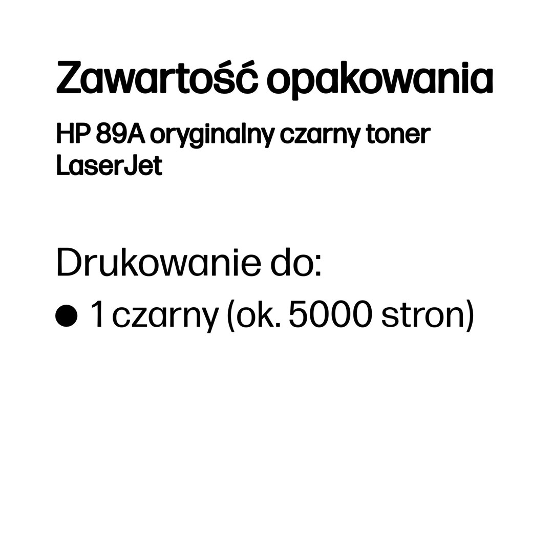 Toner HP czarny HP 89A, HP89A=CF289A, 5000 str.