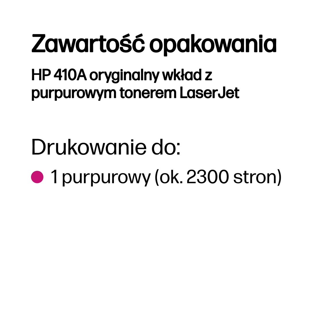 HP 410A oryginalny wkład z purpurowym tonerem LaserJet - obrazek 3