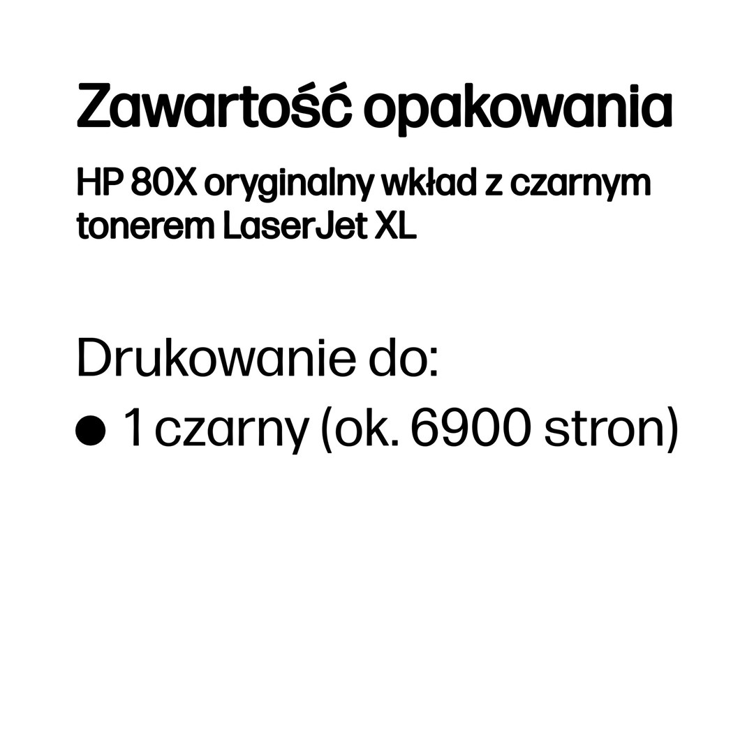 HP 80X svart LaserJet-tonerkassett med hög kapacitet, original kaseta z tonerem 1 szt. Oryginalny Czarny - obrazek 3