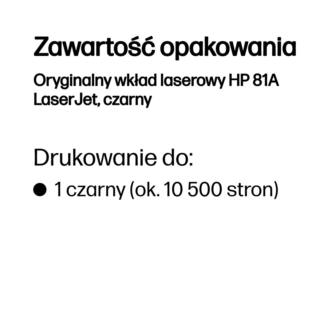 HP Oryginalny wkład laserowy 81A LaserJet, czarny - obrazek 3