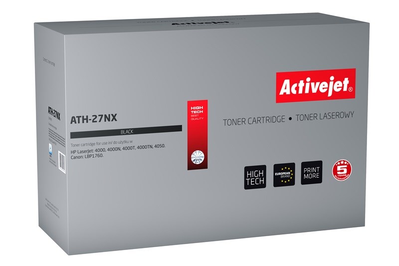 Activejet ATH-27NX Toner (zamiennik HP 27X C4127X, Canon EP-52; Supreme; 11300 stron; czarny) - obrazek 3