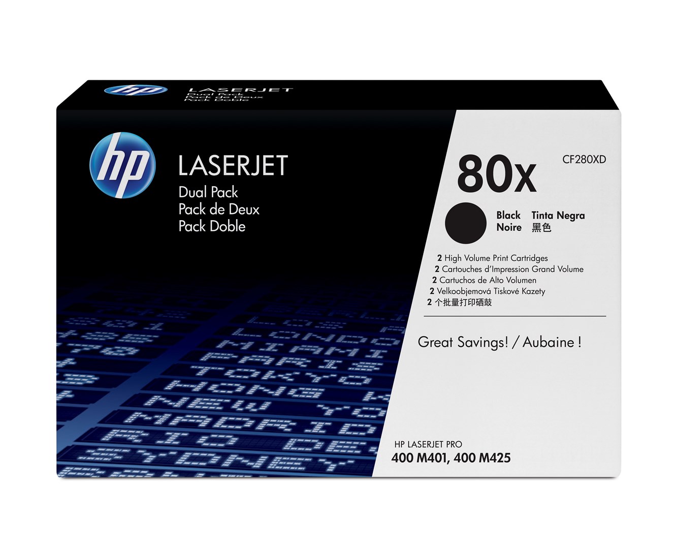 HP 80X zestaw 2 oryginalnych wkładów z czarnym tonerem LaserJet XL - obrazek 3