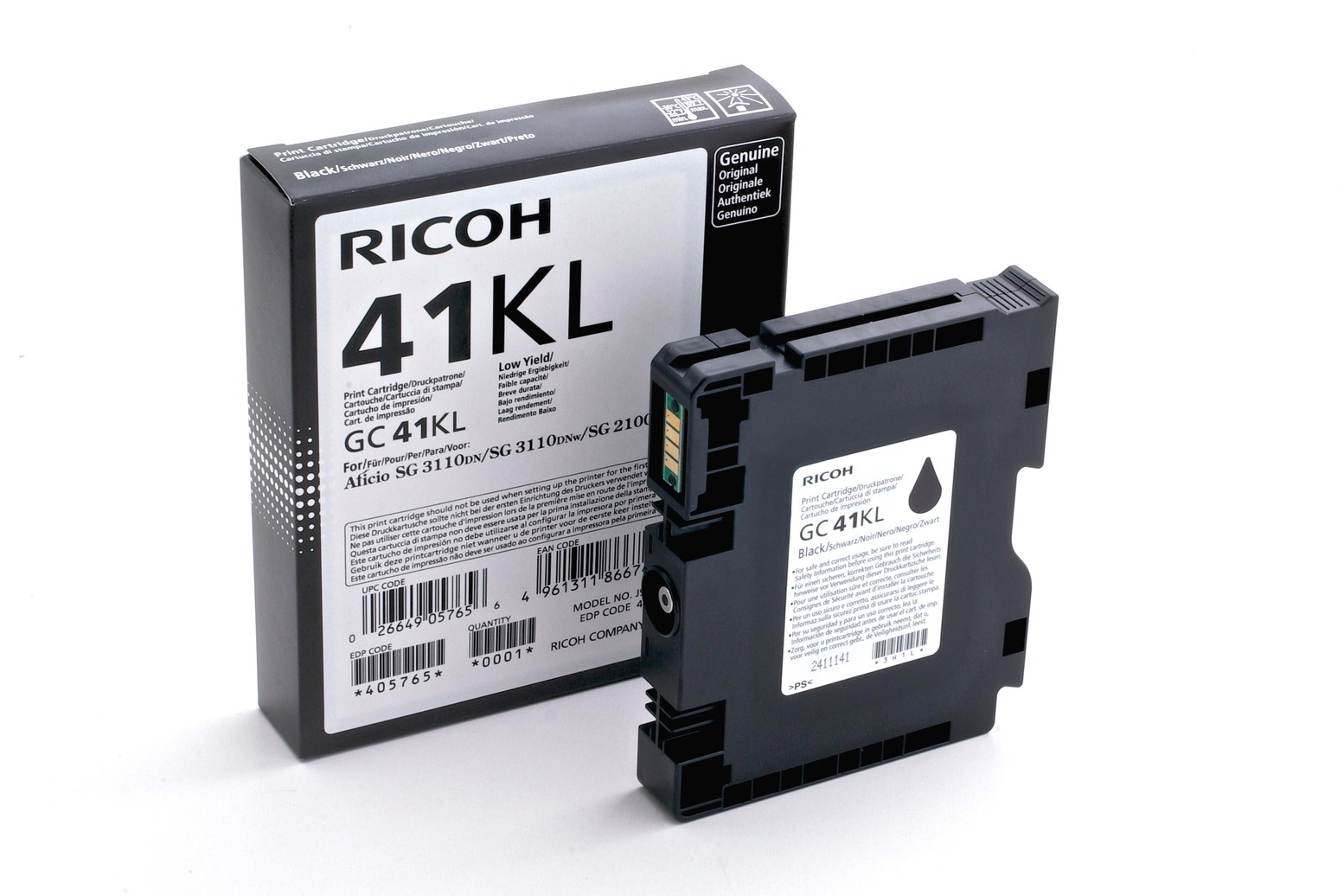 Ricoh Ink Cart. GC41 Black Low 405765 - obrazek 3