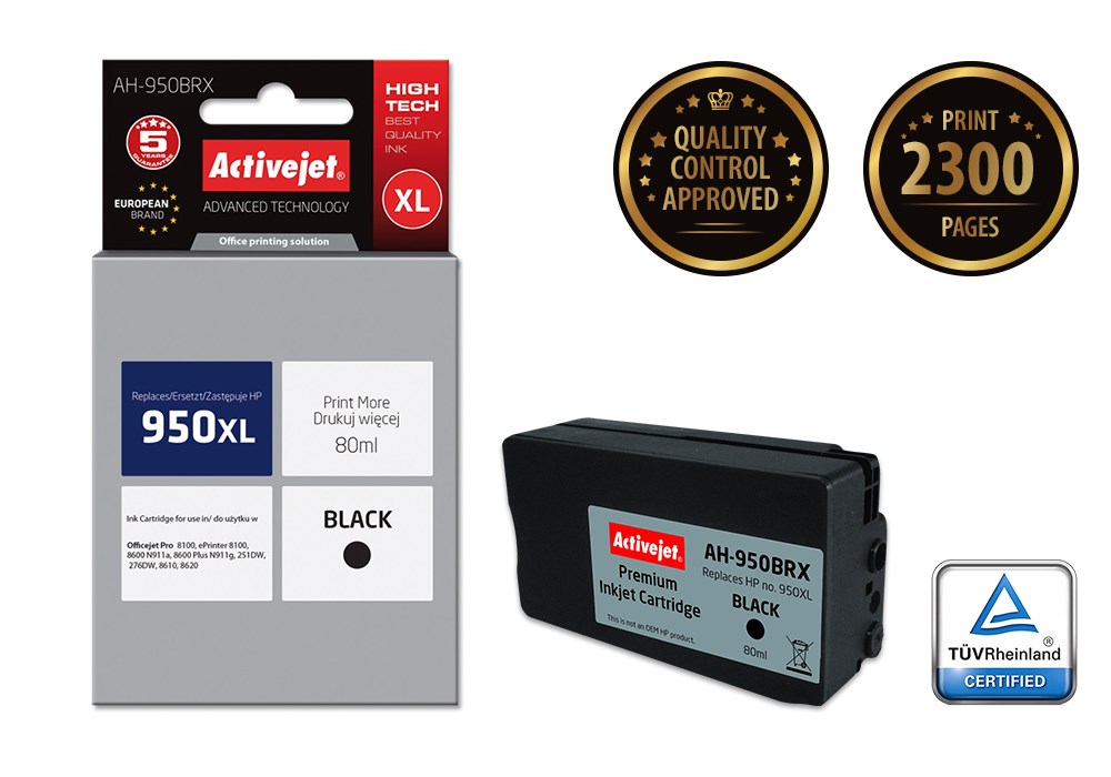 Activejet AH-950BRX Tusz (zamiennik HP 950XL CN045AE; Premium; 80 ml; czarny) - obrazek 3
