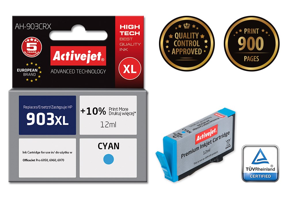 Activejet AH-903CRX Tusz (zamiennik HP 903XL T6M03AE; Premium; 12 ml; niebieski) - obrazek 3