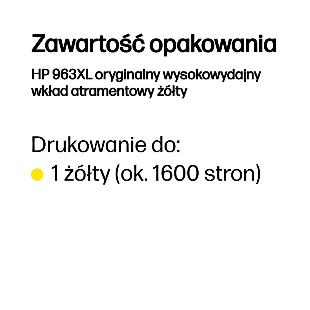 HP 963XL oryginalny wysokowydajny wkład atramentowy żółty - obrazek 4