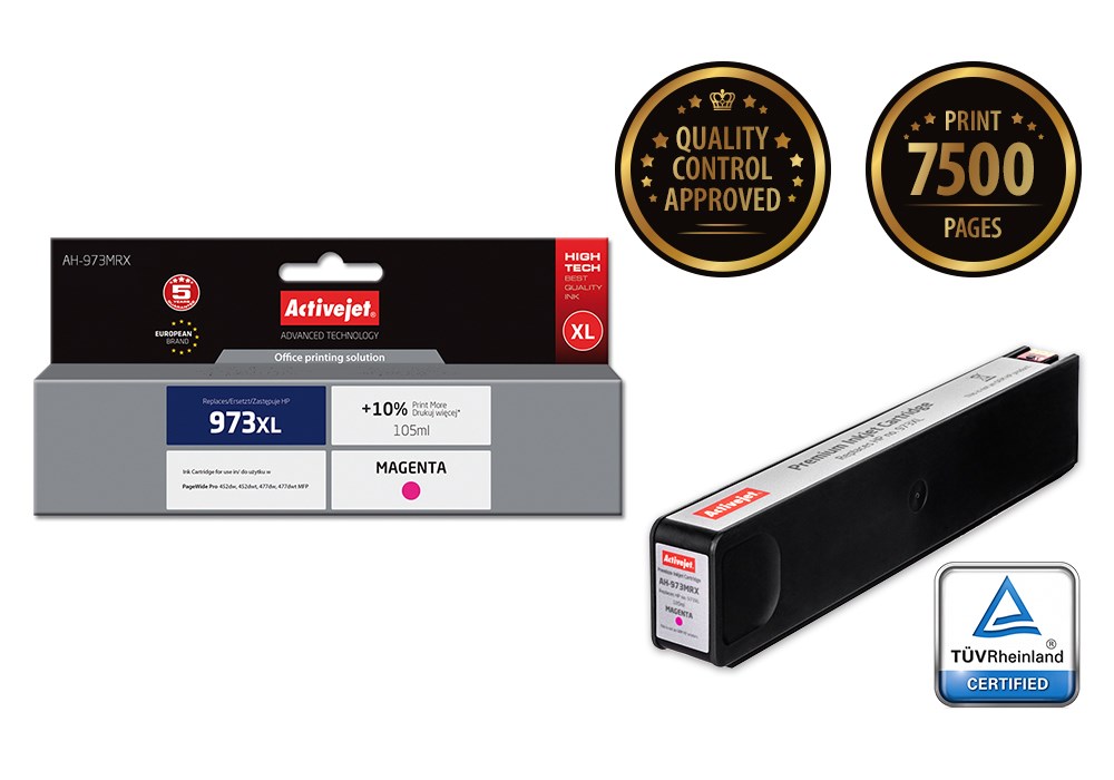 Activejet AH-973MRX Tusz (zamiennik HP 973XL F6T82AE; Premium; 105 ml; czerwony) - obrazek 3