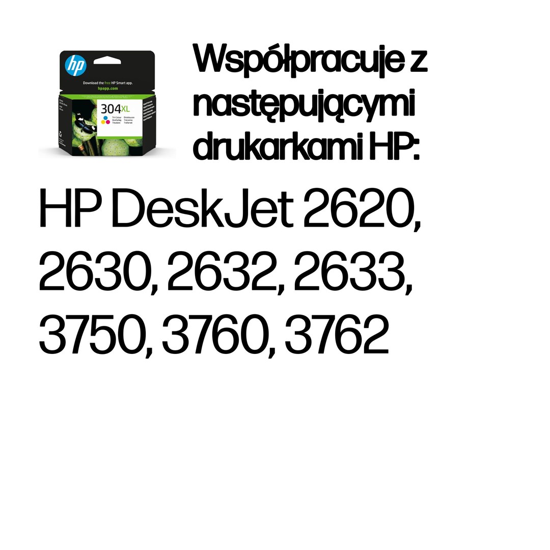 HP Oryginalny trójkolorowy wkład atramentowy 304XL - obrazek 3