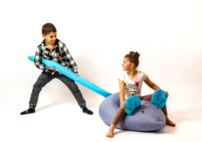 Pufa worek sako MYSZ szary-niebieski L 110x80 - obrazek 3