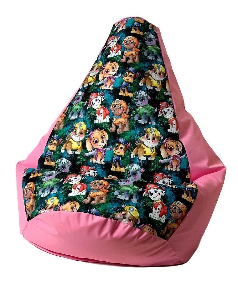 Pufa worek sako GRUSZA DRUK róż-psi patrol XXL 140x100 - obrazek 3