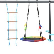 Huśtawka stelażowa bocianie gniazdo z drabinką 263x185x185cm