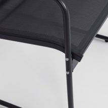 Zestaw mebli ogrodowych Black Forest tekstylen dwa krzesła + leżanka + stolik rozkładany czarny