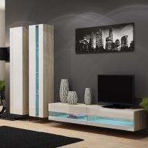 Regał VIGO NEW 180/40/30 dąb sonoma/biały połysk