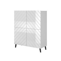 Regał ABETO 100,5x40xH121,5 biały/biały połysk