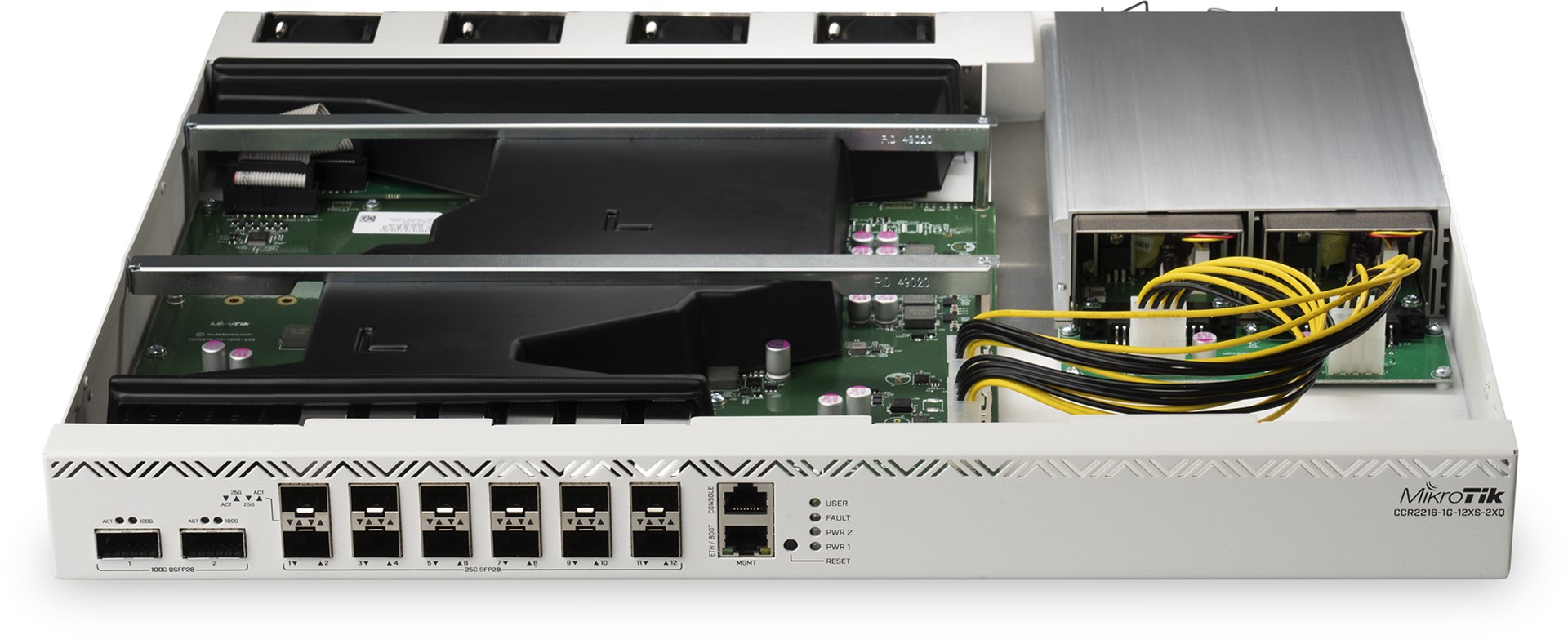Router Mikrotik CCR2216-1G-12XS-2XQ Total Ethernet Ports:1; Architecture:ARM 64bit; CPU core:16 - obrazek 3