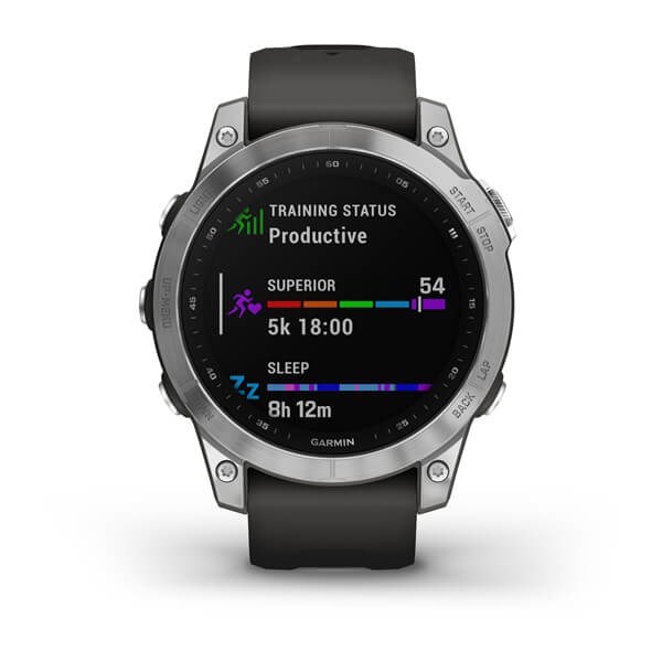 Zegarek Garmin Fenix 7 Standard Edition (47 mm) Silver / Graphite Band - obrazek 3