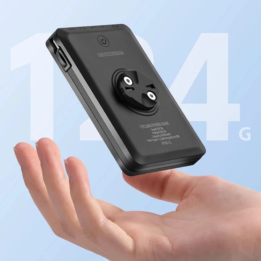 Lampka rowerowa Rockbros JP008 przednia pod licznik z powerbankiem 5000mAh 150lm IPX6 - czarna - obrazek 3