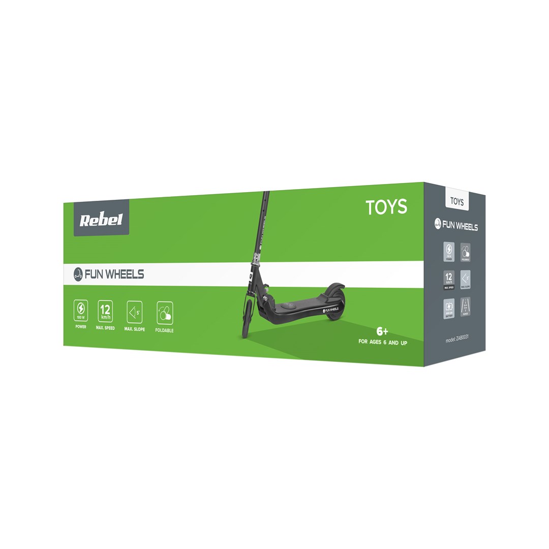 Hulajnoga elektryczna dla dzieci REBEL FUN WHEELS WHITE - obrazek 3