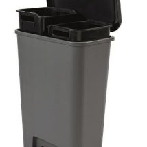 CURVER KOSZ NA ŚMIECI Z PEDAŁEM 23+23L /CIEMNY SZARY/ CZARNY