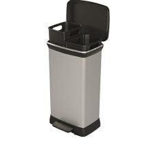 CURVER KOSZ NA ŚMIECI Z PEDAŁEM 23L+23L/IML METALIZOWANY