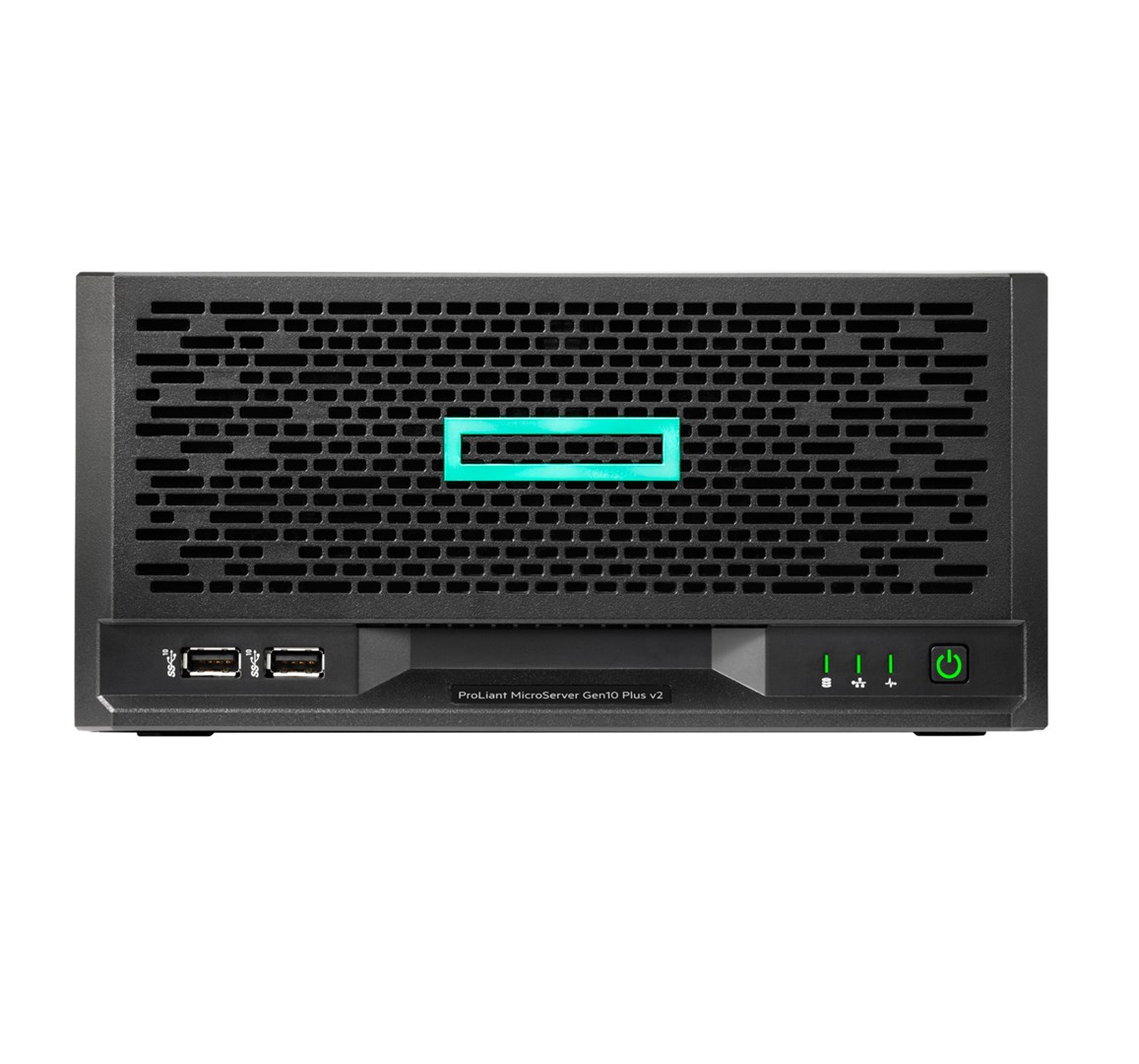 HPE ProLiant MicroServer Gen10 Plus v2 E-2314 4-core 16GB-U VROC 4LFF-NHP 180W External PS Server P54649-421