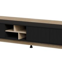 Szafka RTV PORTO 3D 190x38x50 dąb/czarny