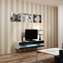 Szafka RTV VIGO NEW '140′ 30/140/40 biały/czar.poł