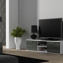 Szafka RTV SOHO 140 biały/ szary połysk