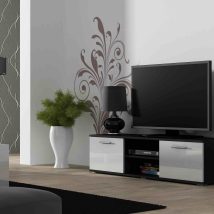 Szafka RTV SOHO 140 czarny/ biały połysk