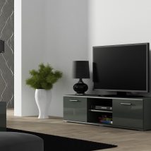 Szafka RTV SOHO 140 szary/ szary połysk