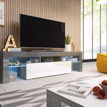 Szafka RTV TORO 158 szary/ biały połysk