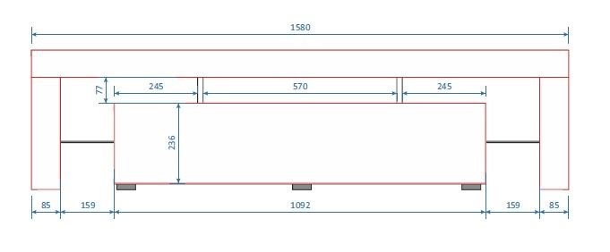 Szafka RTV TORO 158 szary/ biały połysk - obrazek 3