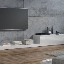 Szafka RTV LIFE 300/42/35 biały/ biały połysk