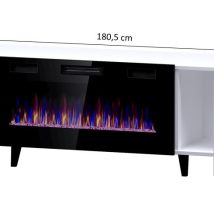 Szafka RTV PAFOS EF z kominkiem elektrycznym 180x42x49 czarny mat