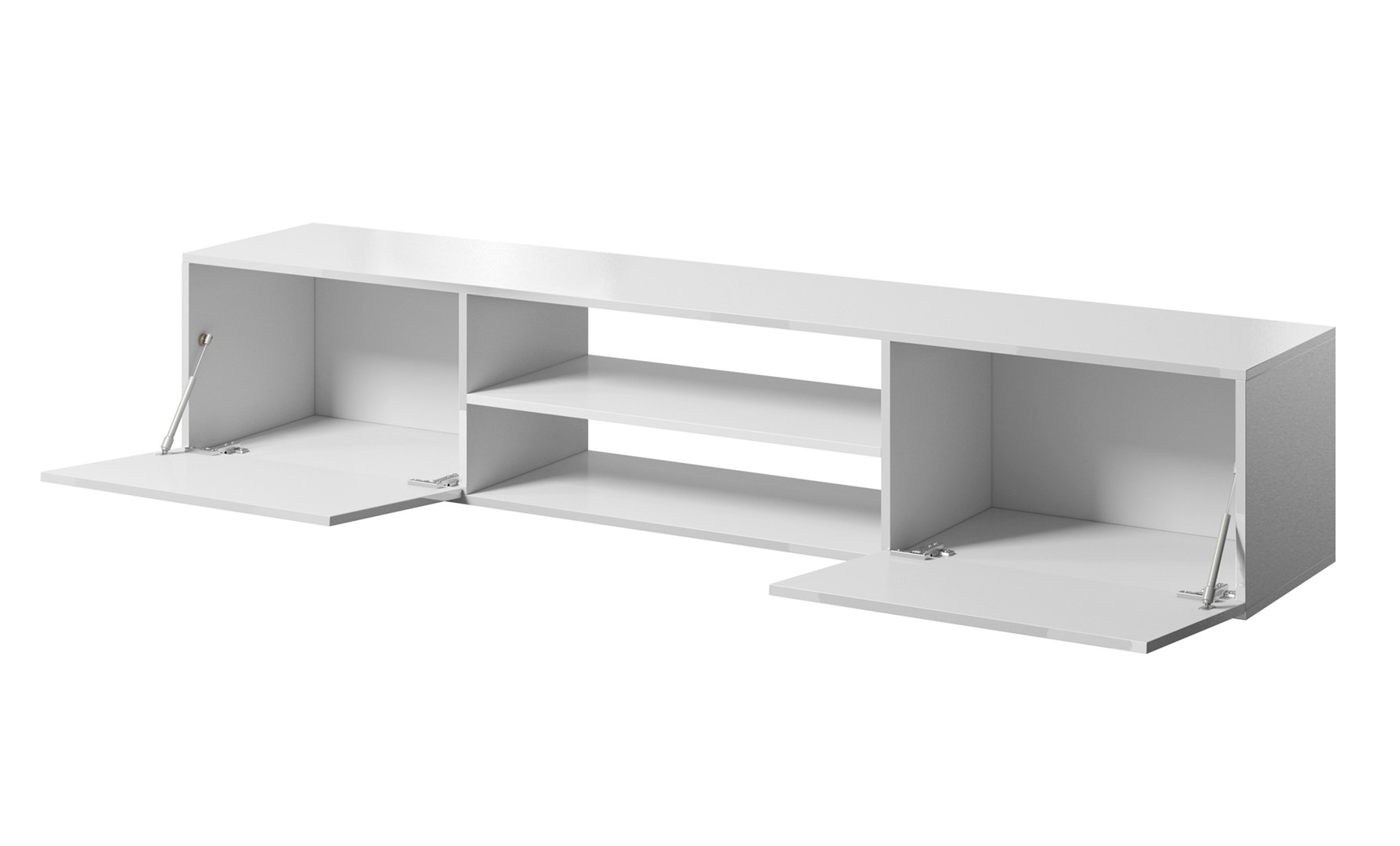 Szafka RTV SLIDE 200K 200x40xH37 cała w białym połysku - obrazek 3