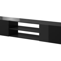 Szafka RTV SLIDE 200K 200x40xH37 cała w czarnym połysku