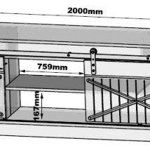 Szafka RTV GRANERO 200×56,7×35 biały/biały połysk