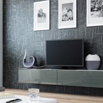 Szafka RTV VIGO '180′ 30/180/40 biały/szary połysk