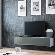 Szafka RTV VIGO '140′ 30/140/40 biały/ szary połysk