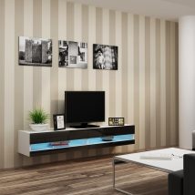 Szafka RTV VIGO NEW '180′ 30/180/40 biały/czarny pł