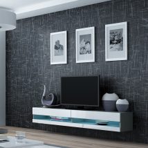 Szafka RTV VIGO NEW '180′ 30/180/40 szary/biały poł