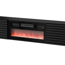 Szafka RTV TULA 183x35x37 czarny mat + czarny kominek