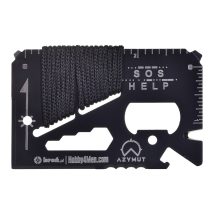 Multitool AZYMUT TOOL CARD karta wielofunkcyjna – 13 narzędzi + etui, 85/53 mm (H-O200930TC)