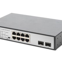 Digitus Przełącznik sieciowy niezarządzalny desktop 8x RJ45 Gb/s (w tym 6xPoE)+ 2x SFP, PoE++ max budżet 180W