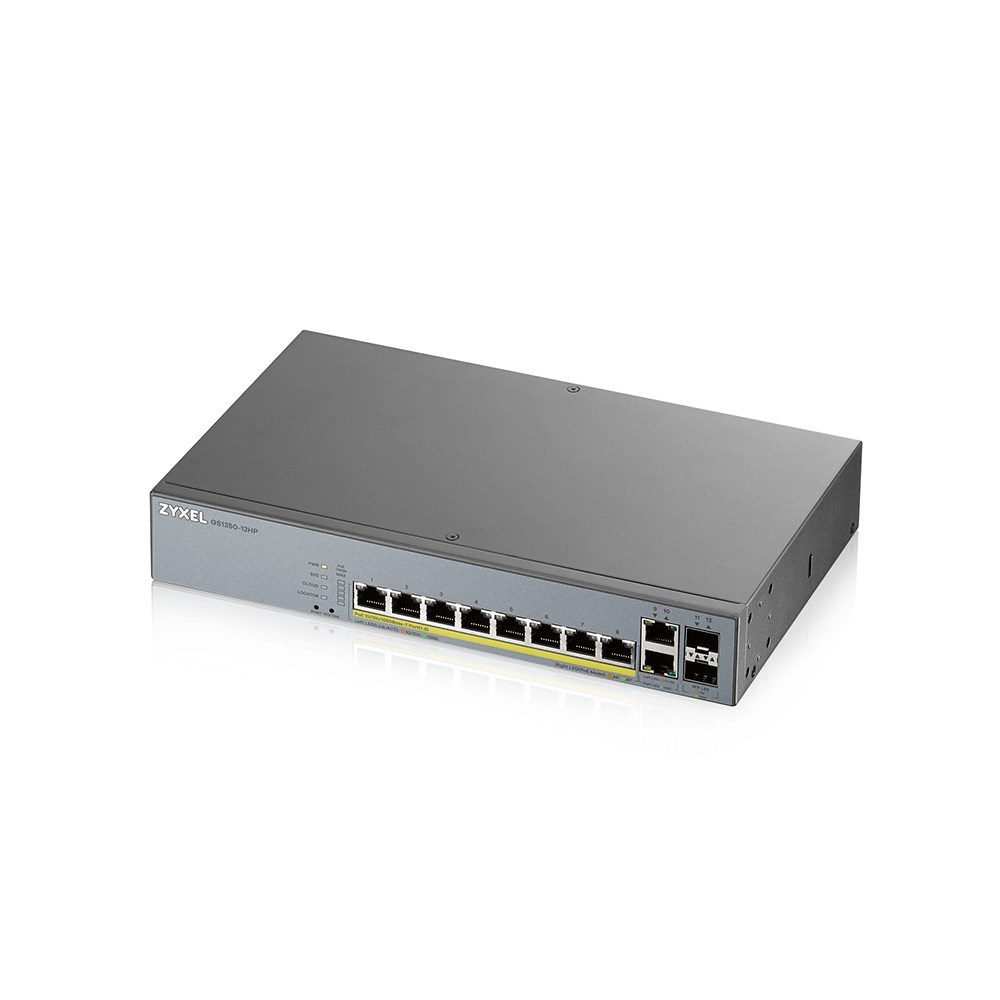 Switch Zyxel GS1350-12HP 12p PoE (PoE+: 8;) 130W Managed Gigabit - obrazek 4