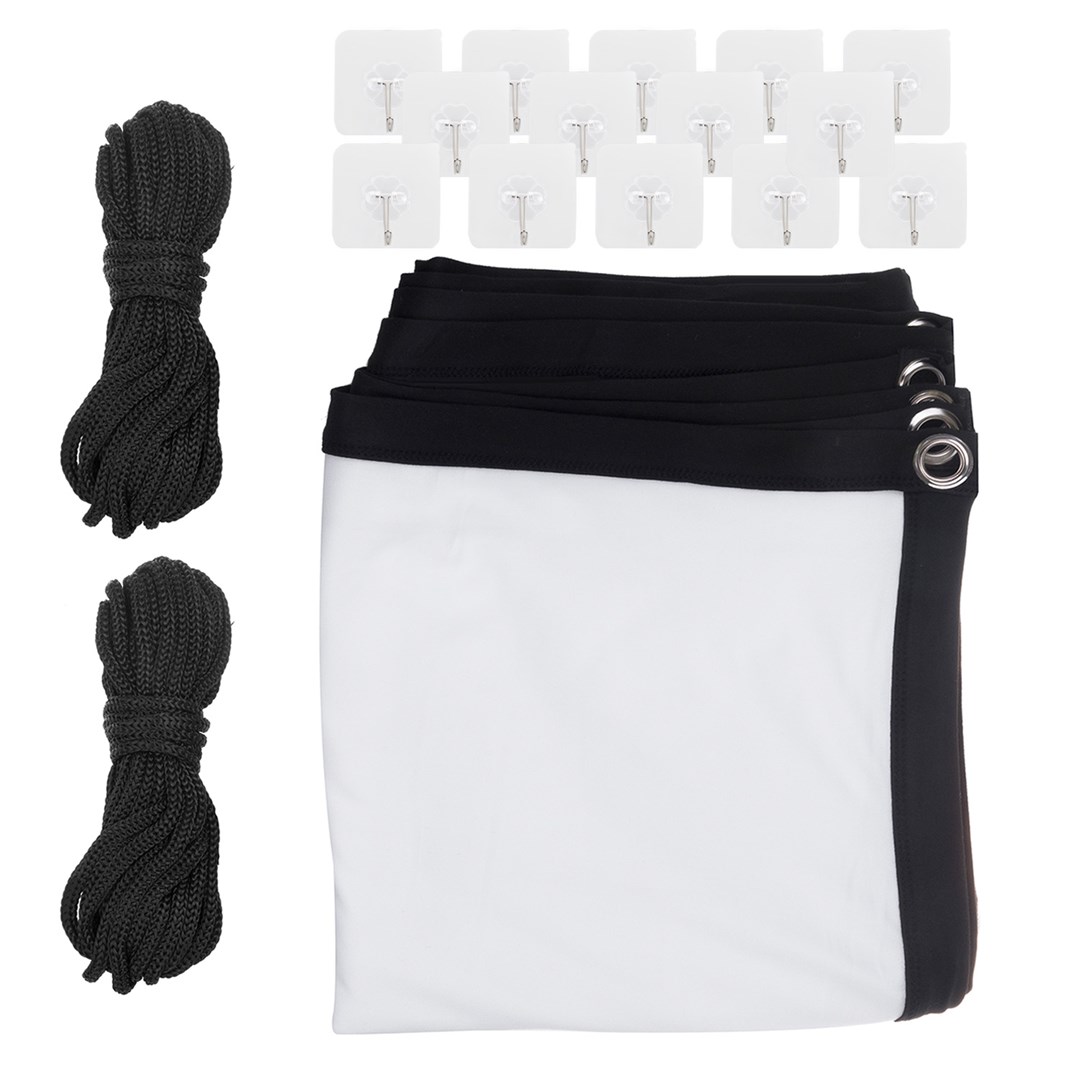 MACLEAN EKRAN PROJEKCYJNY, 150", 300X220CM, OBRAMOWANIE 25MM 4:3, HACZYKI DO NACIĄGU MC-168 - obrazek 4