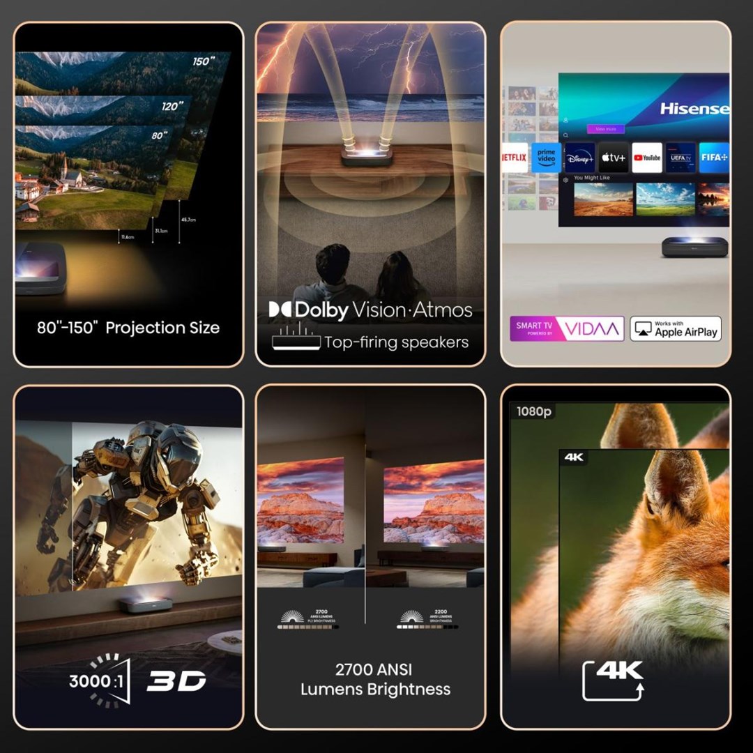 LASER TV HISENSE PL2 80-150” 4K - obrazek 4